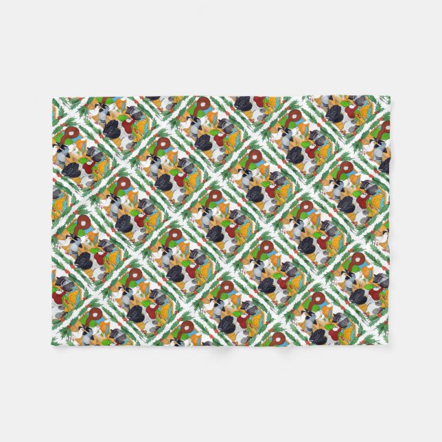 Weihnachtstauben Fleecedecke (Vorderseite (Horizontal))