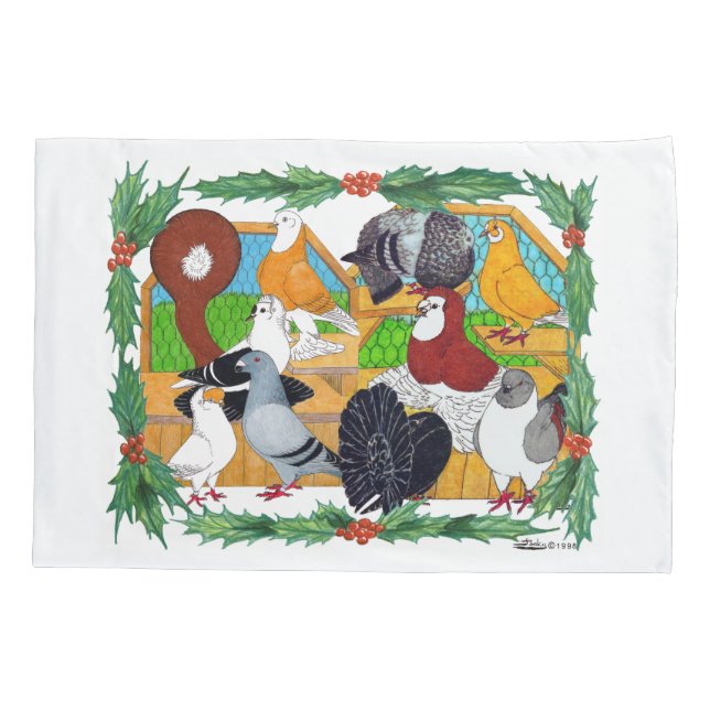 Weihnachtstauben Kissenbezug (Rückseite)