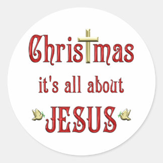 Weihnachtstauben Runder Aufkleber