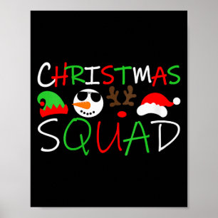 Weihnachtsteam Damen Rentier Elf Santa Schneemann Poster
