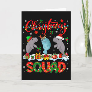Weihnachtsteam Drei Santa Rentier Elf Seekühe Karte