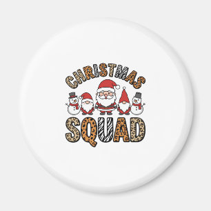 Weihnachtsteam Santa Schneemann Leoparden-Druck-De Magnet