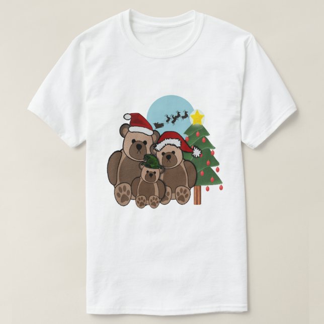 Weihnachtsteddy-Bärn-Familien-T - Shirts (Design vorne)