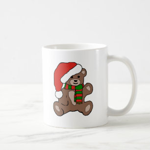 WeihnachtsTeddy mit Weihnachtsmannmütze Kaffeetasse