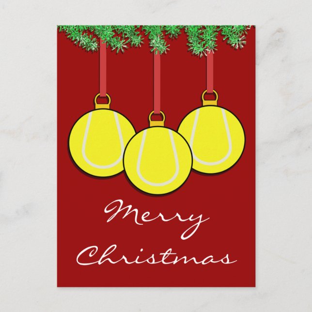 Weihnachtstennis-Postkarte Feiertagspostkarte (Vorderseite)