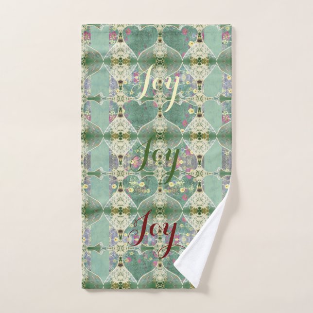 Weihnachtsteppich "Joy Joy Joy Joy" Handtuch (Handtuch)