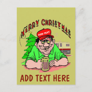 WEIHNACHTSTEXT Hinzufügen Rotes Hut Weihnachtsgruß Feiertagspostkarte