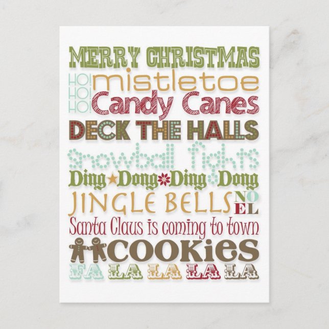 Weihnachtsthema Feiertagspostkarte (Vorderseite)
