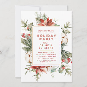 Weihnachtsthema Floral Frame Feiertag einladen Einladung