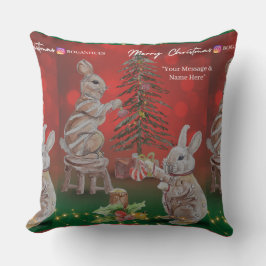 Weihnachtsthema-Hasen-Boganhues-Kunsthandwerksdruc Kissen