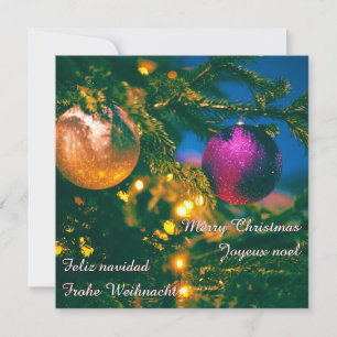 Weihnachtsthema mit 2 Weihnachtsbällen... Einladung