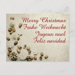 Weihnachtsthema mit Walnüssen Grußkarten Postkarte