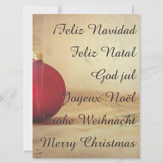 Weihnachtsthema mit Weihnachtsball (Vorderseite)