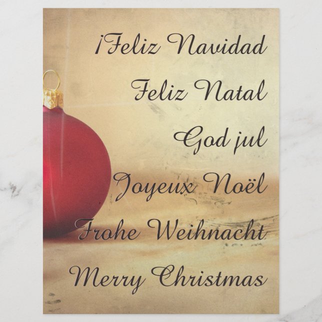 Weihnachtsthema mit Weihnachtsball (Vorderseite)