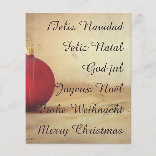 Weihnachtsthema mit Weihnachtsball (Vorderseite)