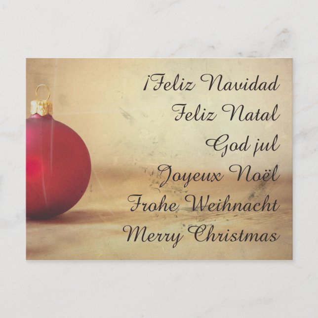 Weihnachtsthema mit Weihnachtsball Feiertagspostkarte (Vorderseite)
