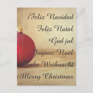 Weihnachtsthema mit Weihnachtsball Feiertagspostkarte