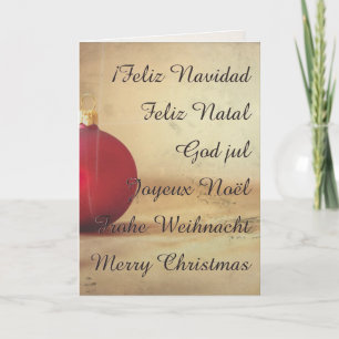 Weihnachtsthema mit Weihnachtsball Karte