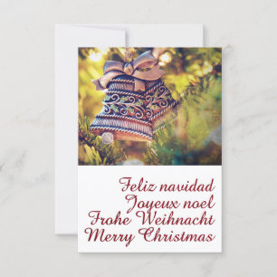 Weihnachtsthema mit zwei Glocken Einladung