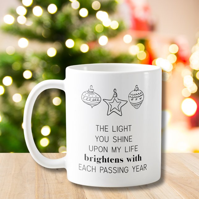 Weihnachtsthema Motivierend Zitat Kaffee Tasse (Christmas Theme Motivational Quote The Light You Shine Coffee Mug)