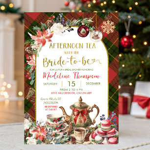 Weihnachtsthema Nachmittag Tee Party Brautparty Einladung