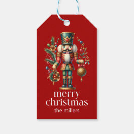 Weihnachtsthema Nutcracker Retro Typografie Geschenkanhänger