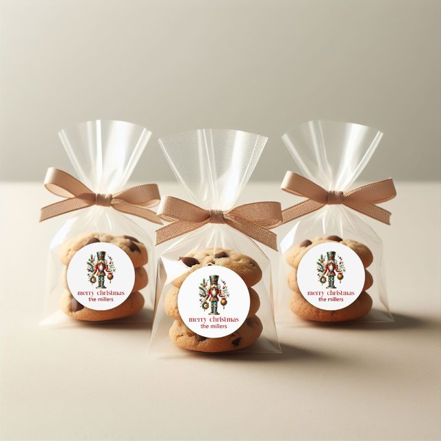 Weihnachtsthema Nutcracker Runder Aufkleber (Von Creator hochgeladen)