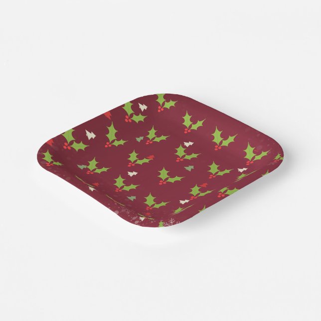 Weihnachtsthema Pappteller (Gewinkelt)