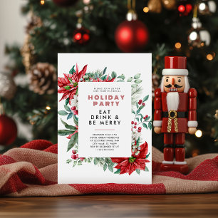 Weihnachtsthema Poinsettia Rahmen Party Einladung