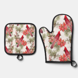 Weihnachtsthema Pothalter Ofenhandschuh & Topflappen-Set