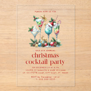 Weihnachtsthema Weihnachtscocktail Party Danke Acryleinladungen