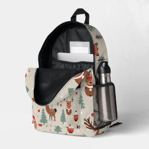Weihnachtsthema Woodland Muster Bedruckter Rucksack