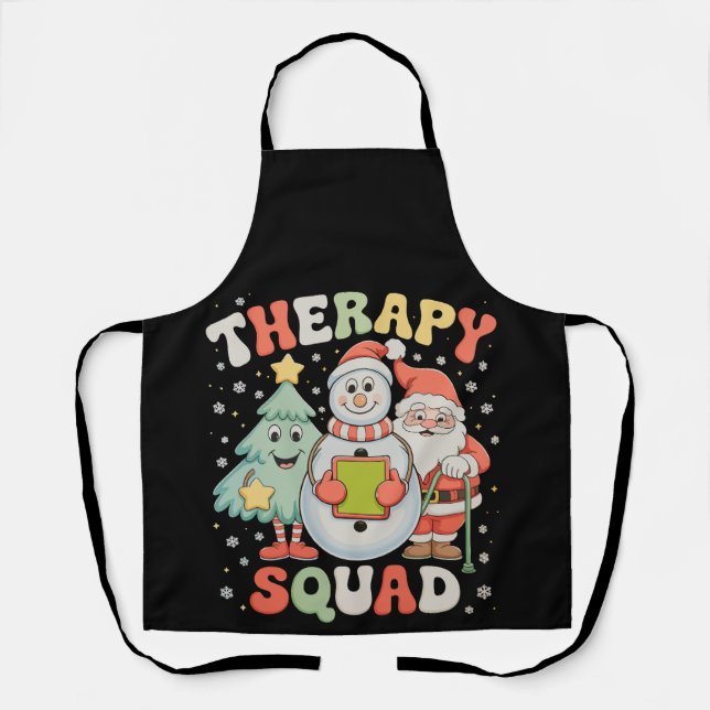 Weihnachtstherapie Squad SLP OT PT Crew Weihnachte Schürze (Vorderseite)