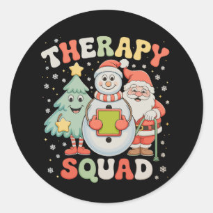 Weihnachtstherapie-Team SLP OT PT Crew Weihnachtsm Runder Aufkleber