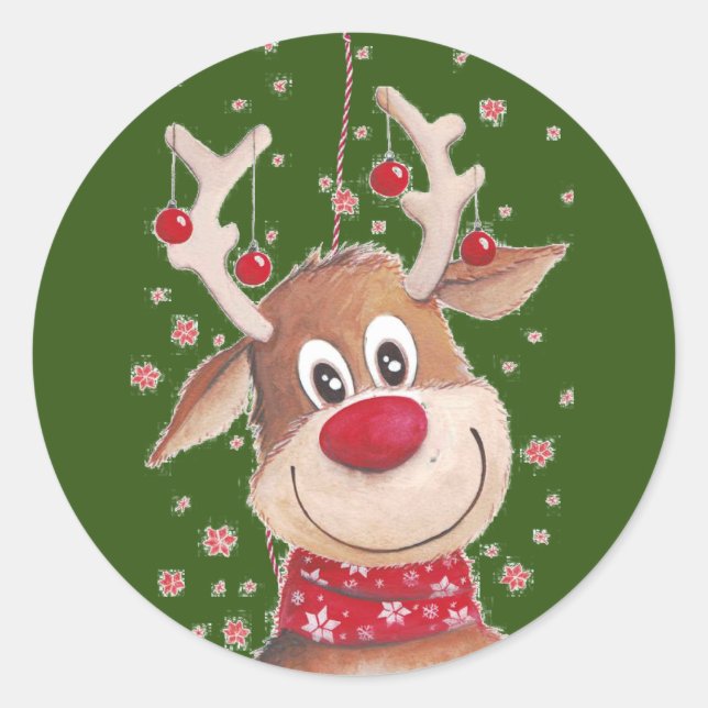 Weihnachtsticker Classic Round Sticker (Vorderseite)