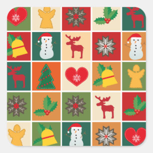 Weihnachtsticker Quadratischer Aufkleber