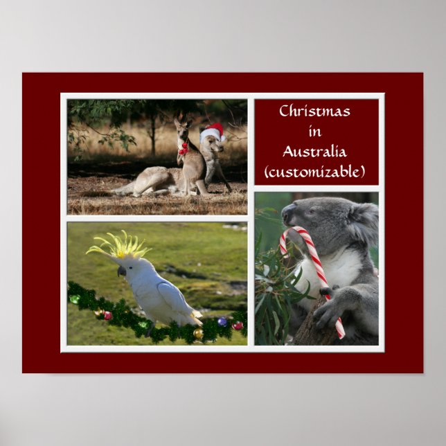 Weihnachtstier-australische Art - Personalizable Poster (Vorne)