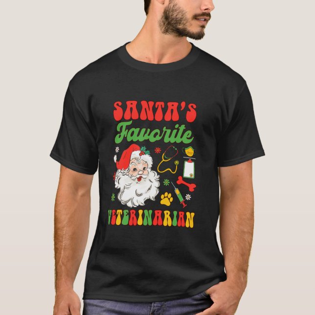 Weihnachtstierärztin Tech Santa Favorite Vet T-Shirt (Vorderseite)