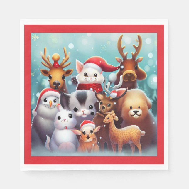 Weihnachtstiere 2 serviette (Vorderseite)