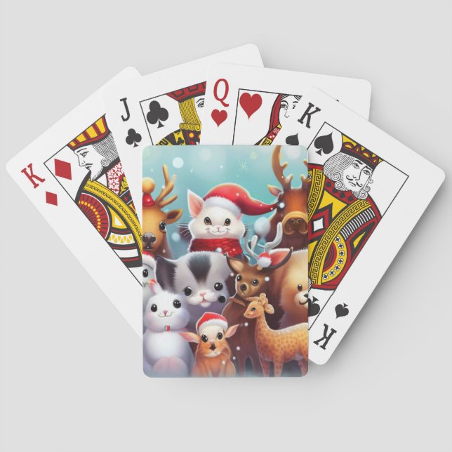Weihnachtstiere (2) spielkarten (Rückseite)
