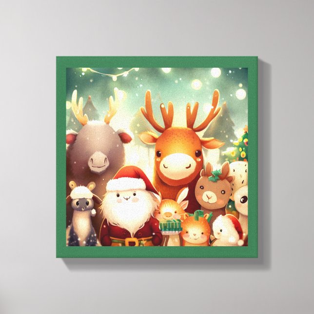 Weihnachtstiere 8 leinwanddruck (Vorderseite)