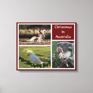 Weihnachtstiere Aussie Style - Personalizable Leinwanddruck