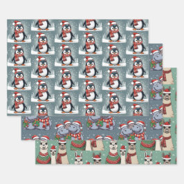 Weihnachtstiere Geschenkpapier Set