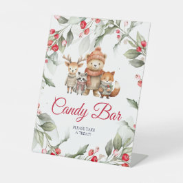 Weihnachtstiere Kinderdusche Bonbons Bar Zeichen Sockelschild