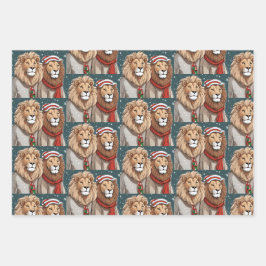 Weihnachtstiere, Löwen, Polar Bären und Donkey Geschenkpapier Set