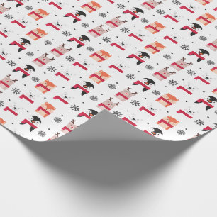 Weihnachtstiere, -rotwild, -Eisbär, -Pinguin u. Geschenkpapier