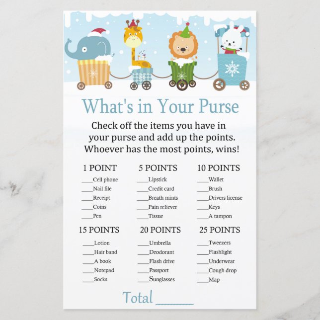 Weihnachtstiere trainieren, was in Ihrem Geldbeute (Vorderseite)