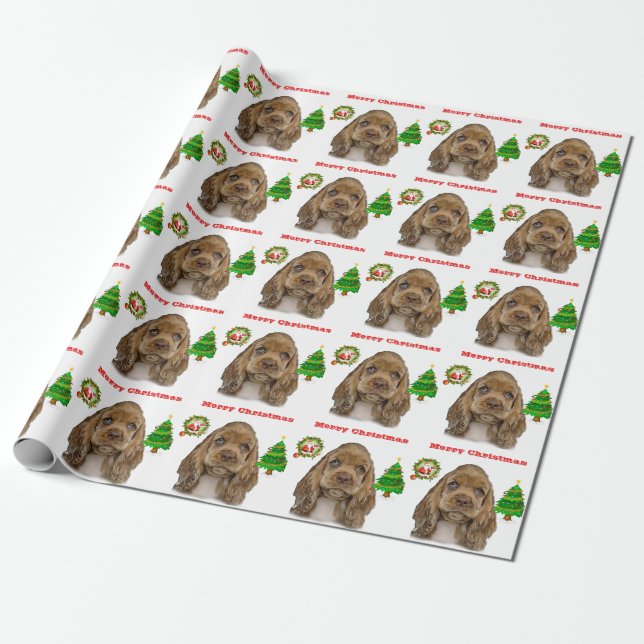 Weihnachtstiere Welpen Geschenkpapier (Ungerollt)