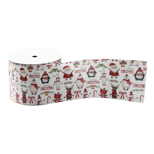 Weihnachtstiermuster Ripsband (Spule)