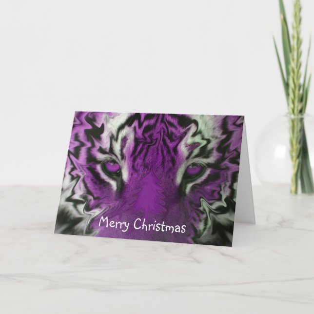 Weihnachtstiger Feiertagskarte (Vorderseite)